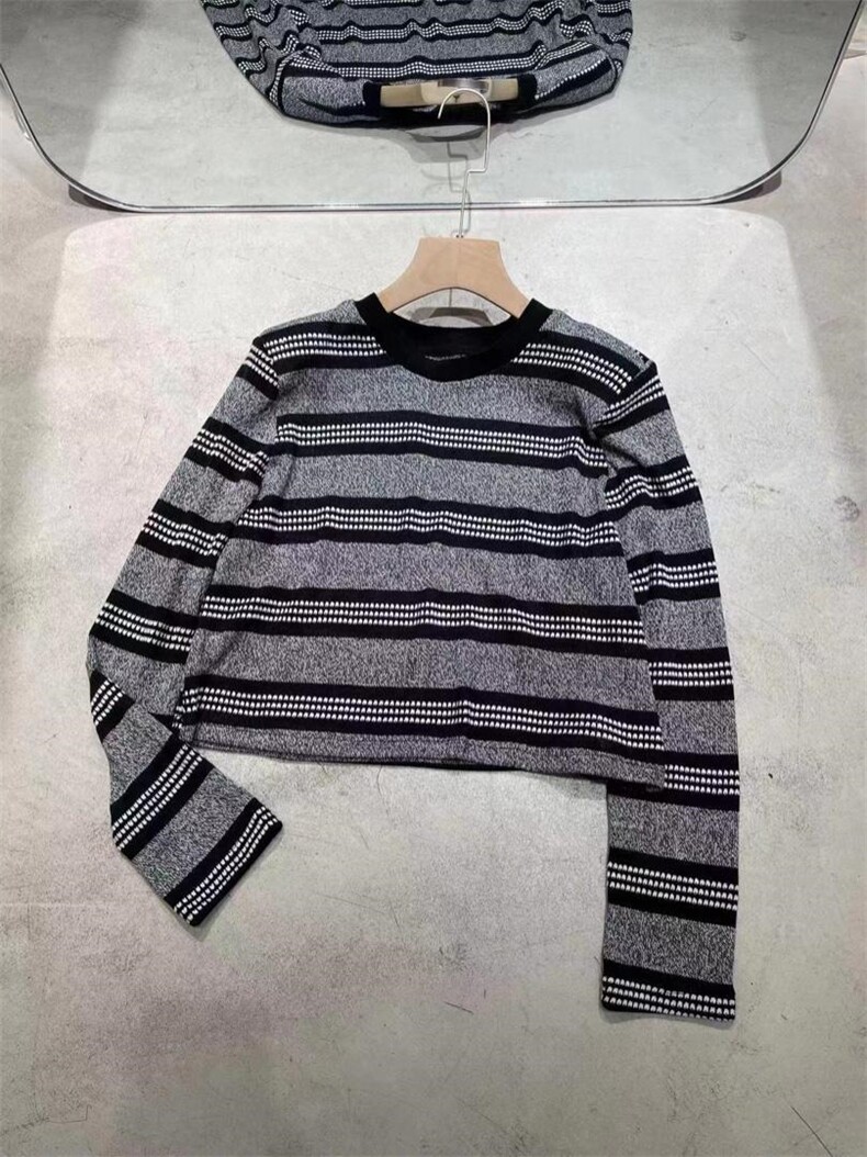 毛衣条纹，女装针织衫/毛衣，N+