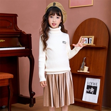 时尚儿童高领毛衣简约设计保暖舒适春秋冬，童装毛衣，越洋羊