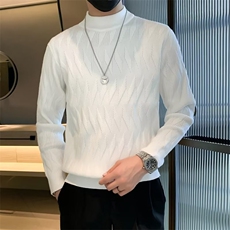 半高领毛衣男秋冬季厚款宽松保暖中领打底毛线衣针织衫男M828，男装针织衫/毛衣，星座1116A-2（原606A-1）