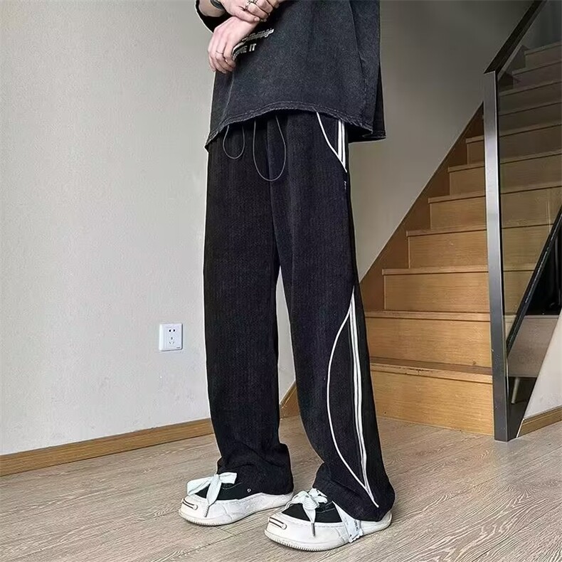 卫裤男潮牌新款宽松春秋季运动灯芯绒垂感裤子直筒休闲裤KA782,男装休闲裤,星座1116A-1（原606A）