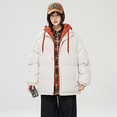 棉衣男三防冬季新款港风宽松连帽假两件加厚棉服914-4-WT08P70，男装棉衣，星座914-4