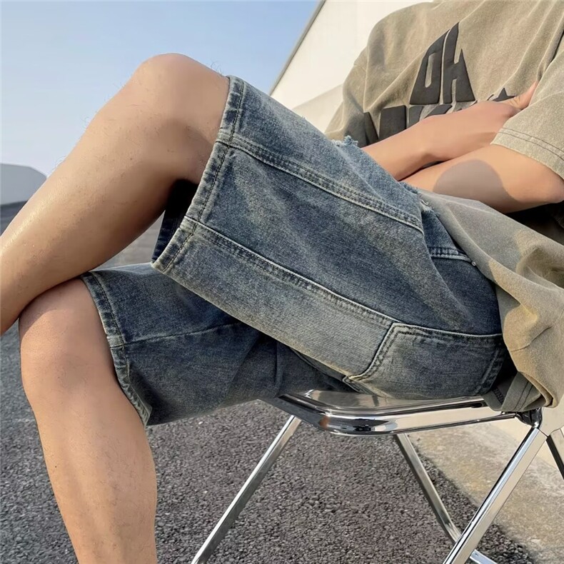 2024美式牛仔裤男款春季短裤潮DM881P35,男装牛仔裤,星座1116-2