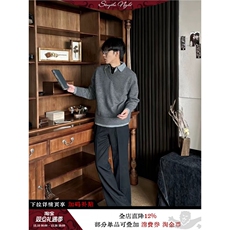 1506/Q19740/P52秋冬新款开衫毛衣休闲慵懒风V领针织衫男纯色外套，男装针织衫/毛衣，星座1506