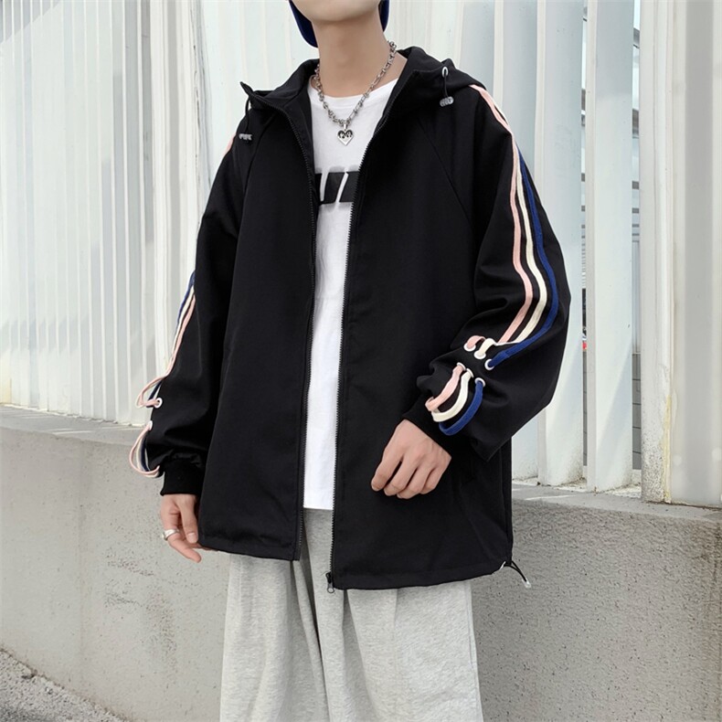 春秋季休闲夹克痞帅连帽上衣设计感小众情侣装外套男W3677-P60,男装夹克,星座512-2