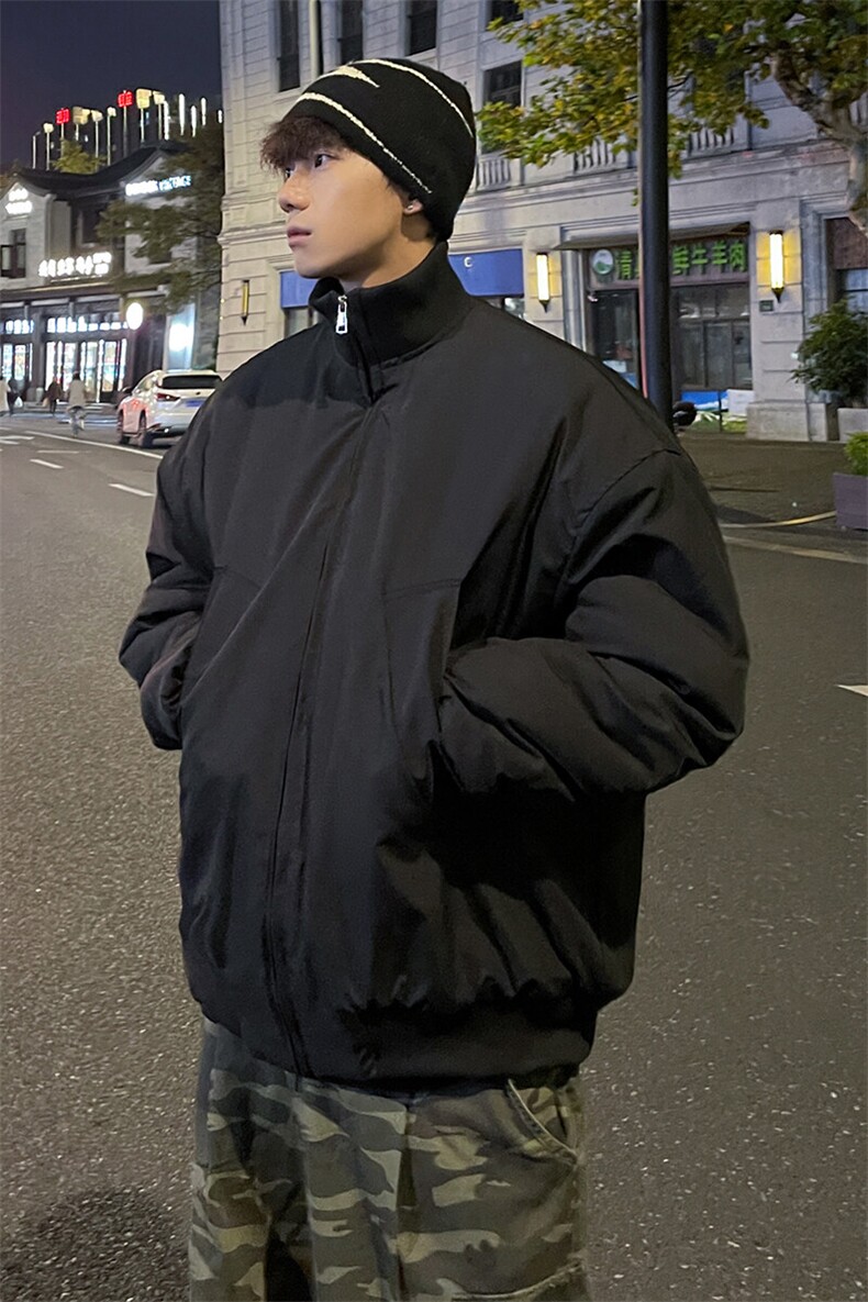 冬季外景新款夹克棉服潮牌街头立领棒球服男宽松大码MF00373/P120,男装夹克,电商B316
