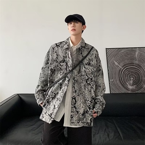 美式高街小众破坏风流苏花卉牛仔外套男水洗刺绣宽松M2313-P78图片
