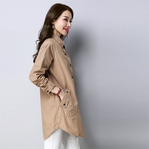 简约排扣气质纯色优雅韩版百搭翻领2022年秋季衬衫图片