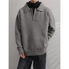 韩版潮流v领毛衣男士翻领韩版潮流休闲针织衫上衣外套MY02323-P55，男装针织衫/毛衣，星座308B-2