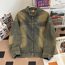 美式复古水洗工装牛仔外套男秋季Vibe风立领情侣夹克潮W8932-P68，男装夹克，星座1008