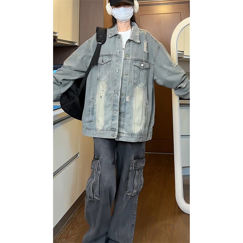 2026秋季牛仔夹克衫潮牌宽松韩版上衣HY481TP60控98,男装夹克,电商A102B