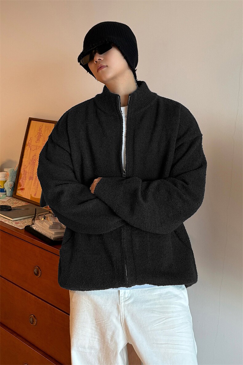 ?松弛美学街头时髦时尚上衣极简日系休闲宽松廓形毛衣HY863TP60,男装针织衫/毛衣,电商A102B