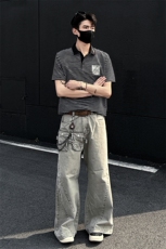 25夏新男高品质风条纹刺绣polo短袖T黑墙705-1-T003-P48无差价，男装Polo衫，星座705-1