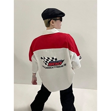 美式高街hiphop嘻哈赛车服短袖衬衫夏季潮牌机车POLO领短袖上衣，男装衬衫，星座506A