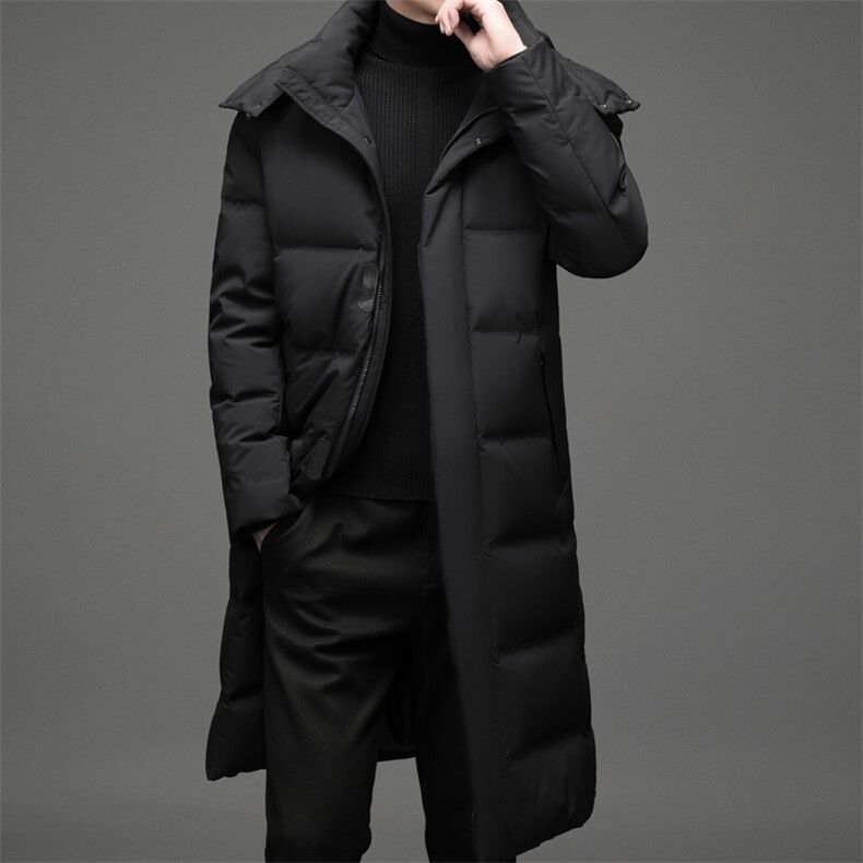 YY-YR377冬季男士羽绒服过膝长款保暖外套修身潮流帅气P400,男装羽绒服,电商B360