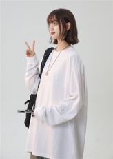 2025春新款大码螺口230高克重纯棉长袖T恤打底衫A158-T222-P18，男装T恤，电商A158