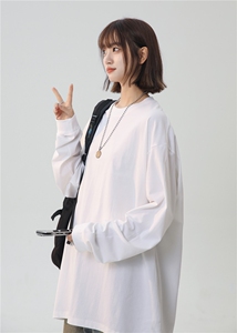 2025春新款大码 螺口230高克重纯棉长袖T恤打底衫A158-T222-P18图片