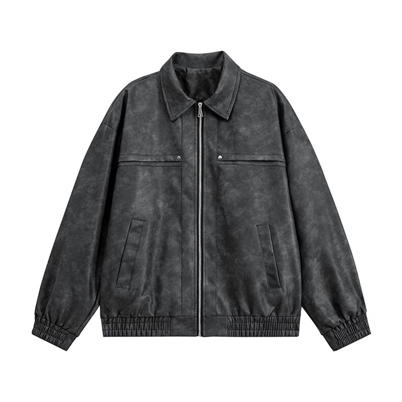 2026春季新款直播品质休闲皮夹克飞行服皮衣男外套2472-P50图片