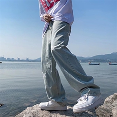 新款时尚潮男百搭宽松牛仔裤，男装牛仔裤，四季星座218-1