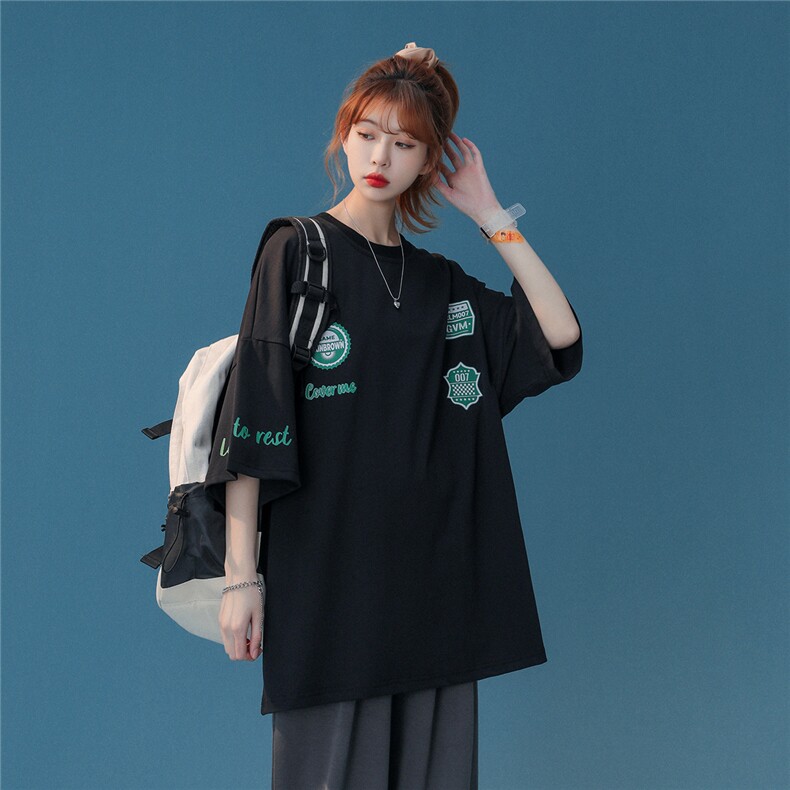 1中性风港风日系休闲情侣大码潮风短袖T恤DT7638P30控45,男装T恤,星座226-2