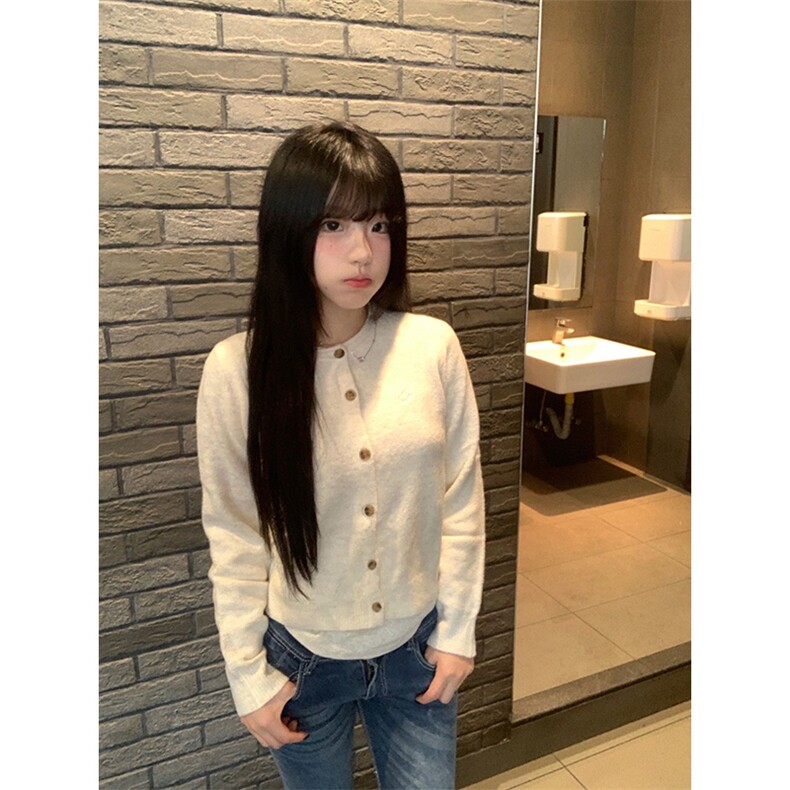 重磅秋冬男女北极绒开衫毛衣美式复古休闲慵懒风单排扣针织衫外套,男装针织衫/毛衣,电商A486