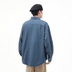 日系复古牛仔长袖衬衫cityboy春秋季外套宽松休闲男CY1234-P53，男装衬衫，星座412-3