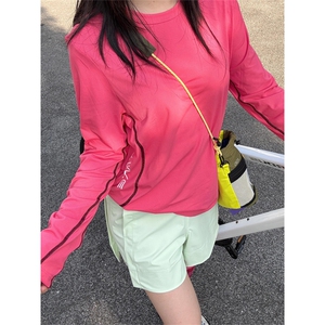 网图 原版高品 防嗮UP70+ 明线撞色口袋长袖T恤男女 A734-P48图片