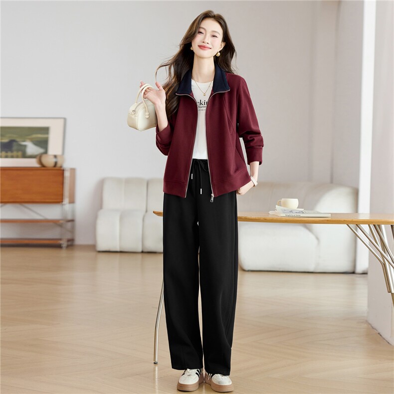 长期现大货休闲卫衣两件套装女春秋款2026新款时尚开衫外套直筒裤，女装套装/套裙，璐依舞