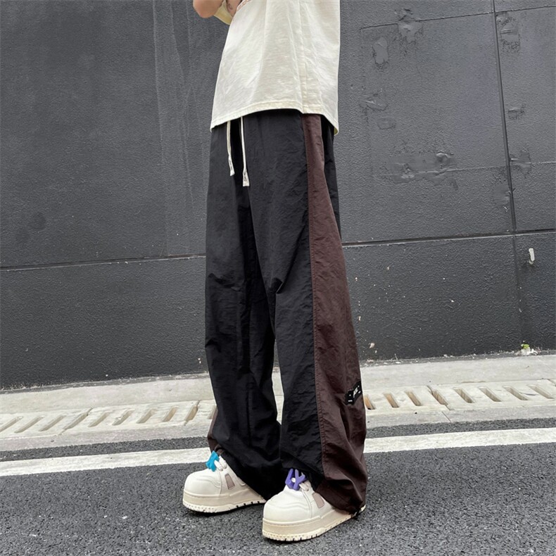 夏季新款撞色拼接休闲裤男美式潮牌宽松运动长裤现货K8067-P36,男装休闲裤,星座512-3