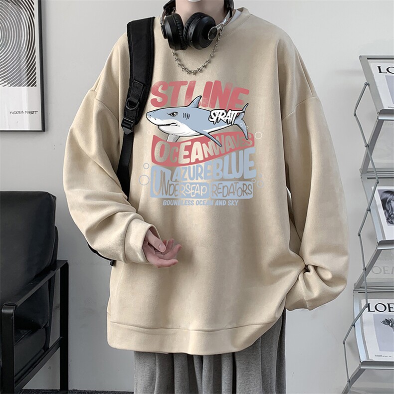 麂皮绒卫衣男大码重磅长袖t恤男JW81331-P35,男装卫衣,电商A040