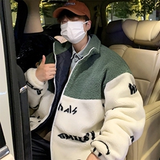 冬款加绒加厚棉衣羊羔绒潮流港风宽松外套青少年ins男装MY106P95，男装棉衣，电商A086
