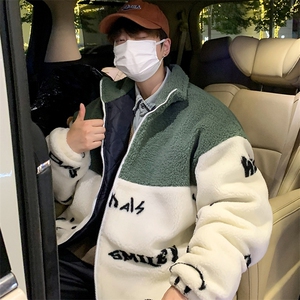 冬款加绒加厚棉衣羊羔绒潮流港风宽松外套青少年ins男装MY106P95图片