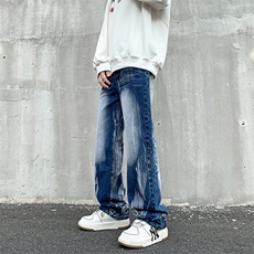 美式ins高街扎染hiphop直筒宽松牛仔裤货号K2321P60，男装牛仔裤，电商A063