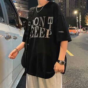 港风ins超火烫钻短袖t恤男潮牌潮流休闲宽松学生夏季半袖T351-p25,男装T恤,星座1008-1