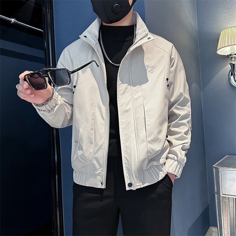 高级感痞帅炸街外套男立领夹克社会小伙店主风301C-JK15-P98控138,男装夹克,星座301C（原B323）