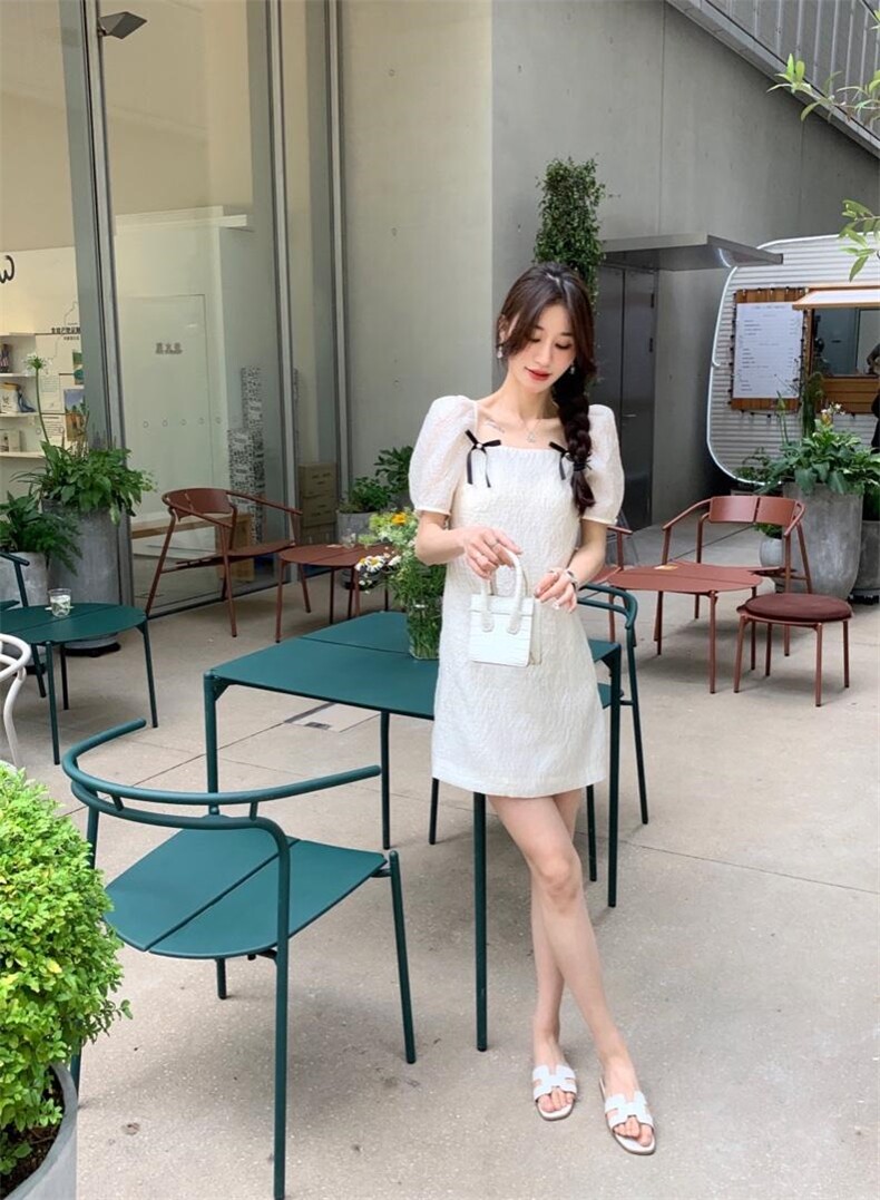 气质蝴蝶结连衣裙，女装连衣裙，M.W 嫚维