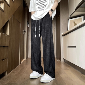 高街潮流宽松直筒裤男夏季新款垂感冰丝休闲裤 现货 K7963-P32图片