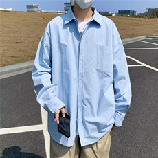 日系小清新防晒长袖衬衫男女潮流纯色C410，男装衬衫，星座1116A-1（原606A）