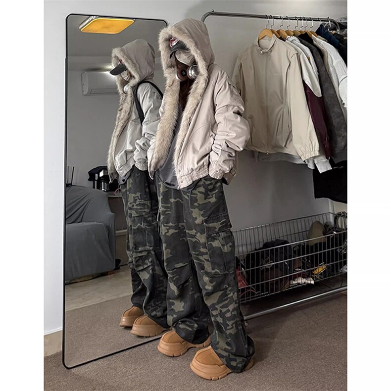 现货高品质美式高街冬季重磅硬挺短款座山雕毛领棉衣男女加厚外套,男装棉衣,电商A443
