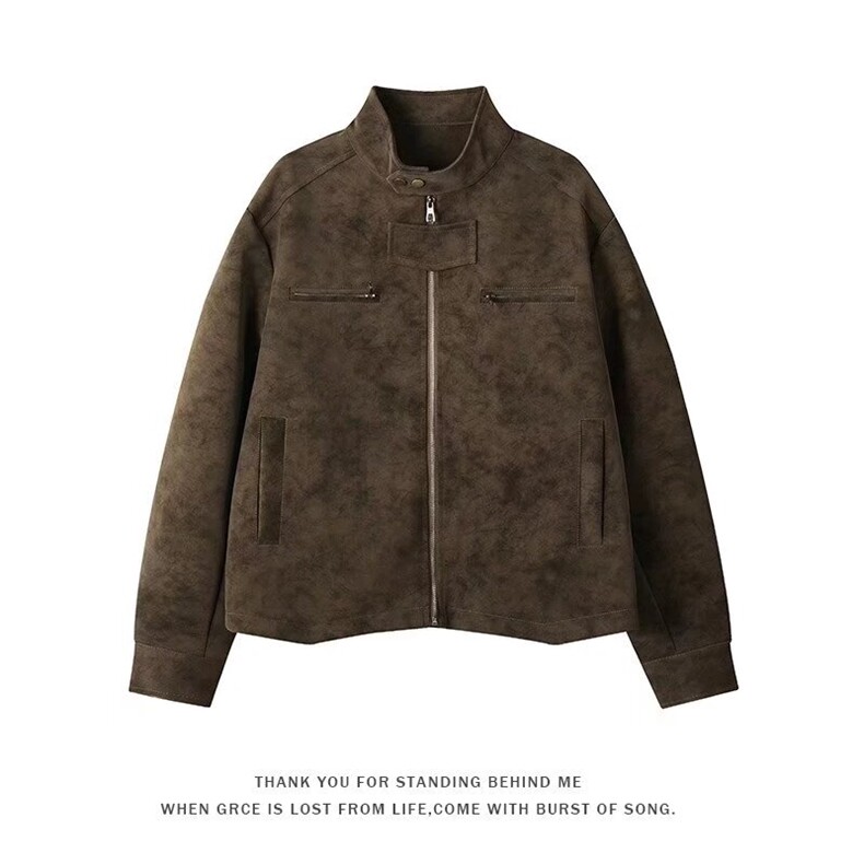 有货。皮衣外套男春秋季新款拉链宽松机车服pu皮夹克潮W6918-P57,男装夹克,星座412-3
