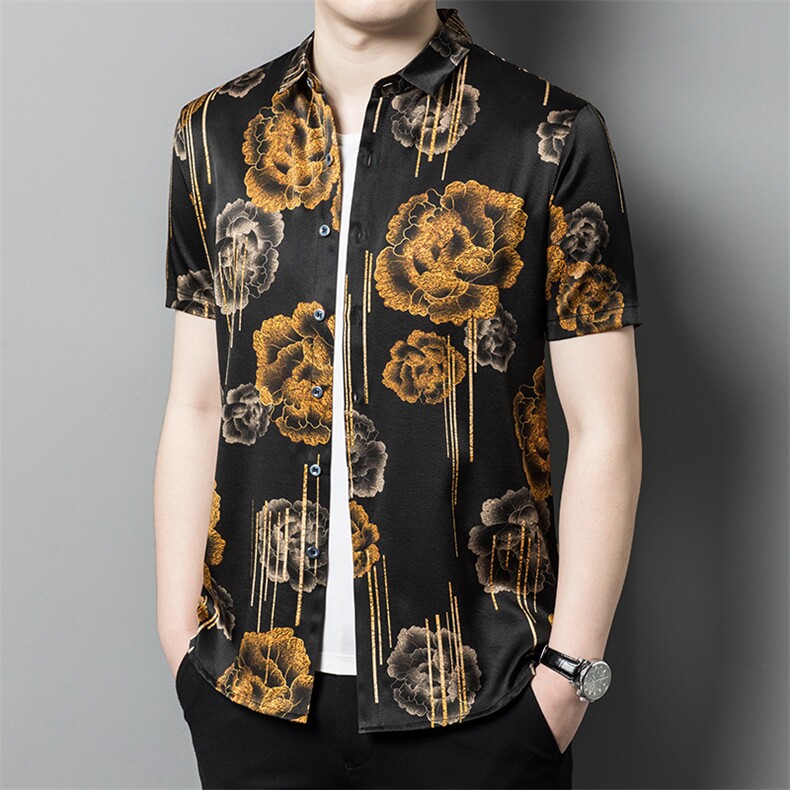 GBN6815男士2023夏季新款短袖衬衫打底衫商务休闲男装P265，男装衬衫，电商B360