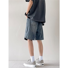 破洞牛仔短裤男士韩版潮流高街帅气2025夏季ins五分裤RK2842-P41，男装牛仔裤，星座412-2