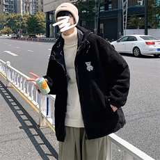 2023冬季青少年羊羔绒棉衣两面穿绣标外套男女8830-P115控价138，男装棉衣，电商A441-1