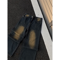 2024/cleanfit水洗黄泥色直筒高街牛仔裤1005-3-SGG26-P60控88，男装牛仔裤，星座1005-3