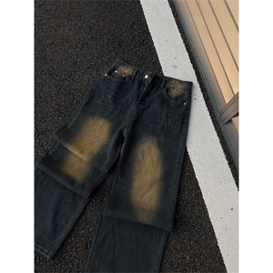2024/cleanfit 水洗黄泥色直筒高街牛仔裤1005-3-SGG26-P60控88图片