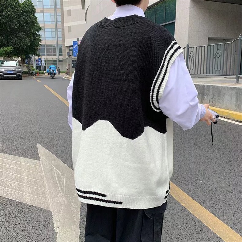 V领针织马甲男潮流百搭休闲B17P31图片