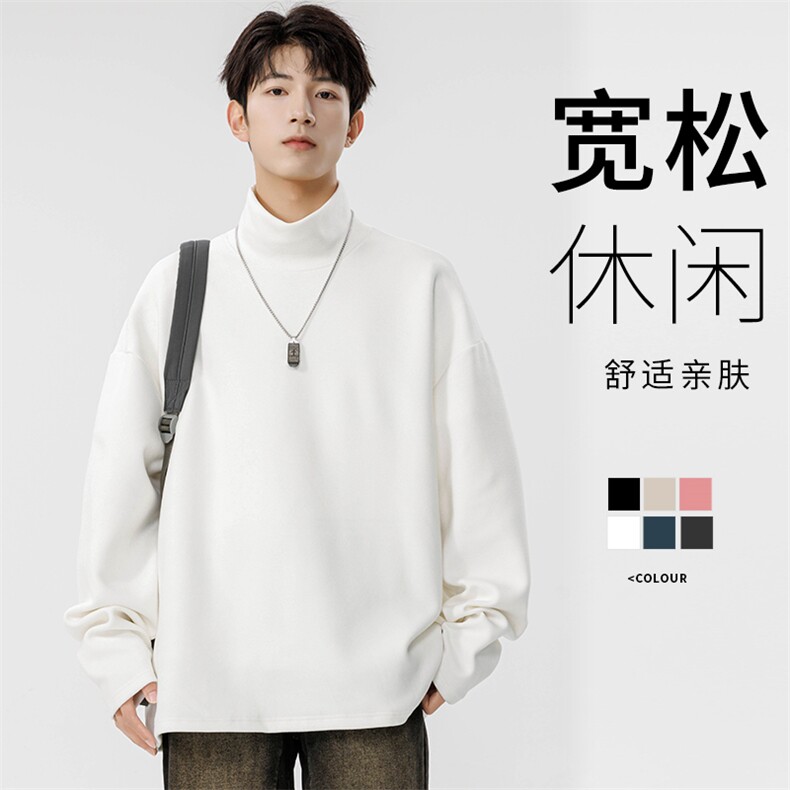 GENIOLAMODE刺绣线条空气层透气卫衣男秋季新款长袖青少年体恤衫图片