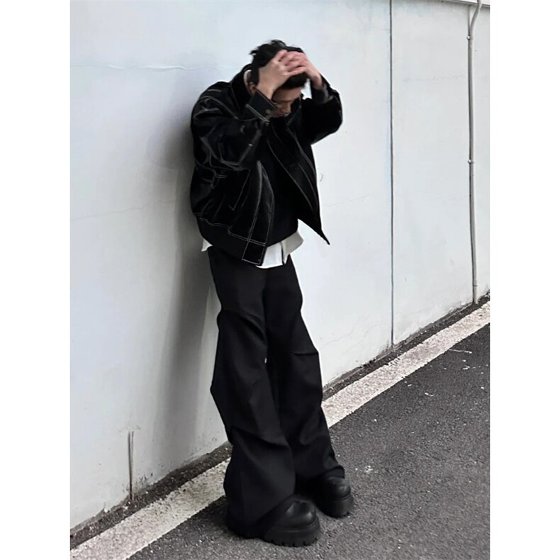 机车皮衣外套男2025春秋复古设计感内啡肽小众夹克JW190,男装皮衣,星座1116A（原606A-3）