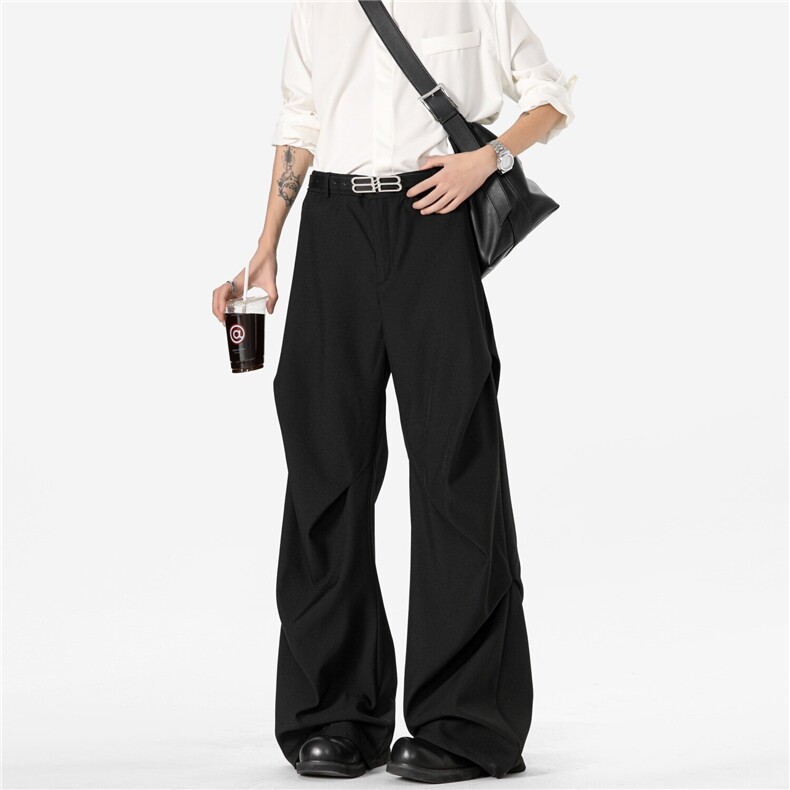 cleanfit弯刀西裤男春秋季美式潮牌宽松休闲垂感拖地阔腿休闲裤子，男装西裤，电商A061