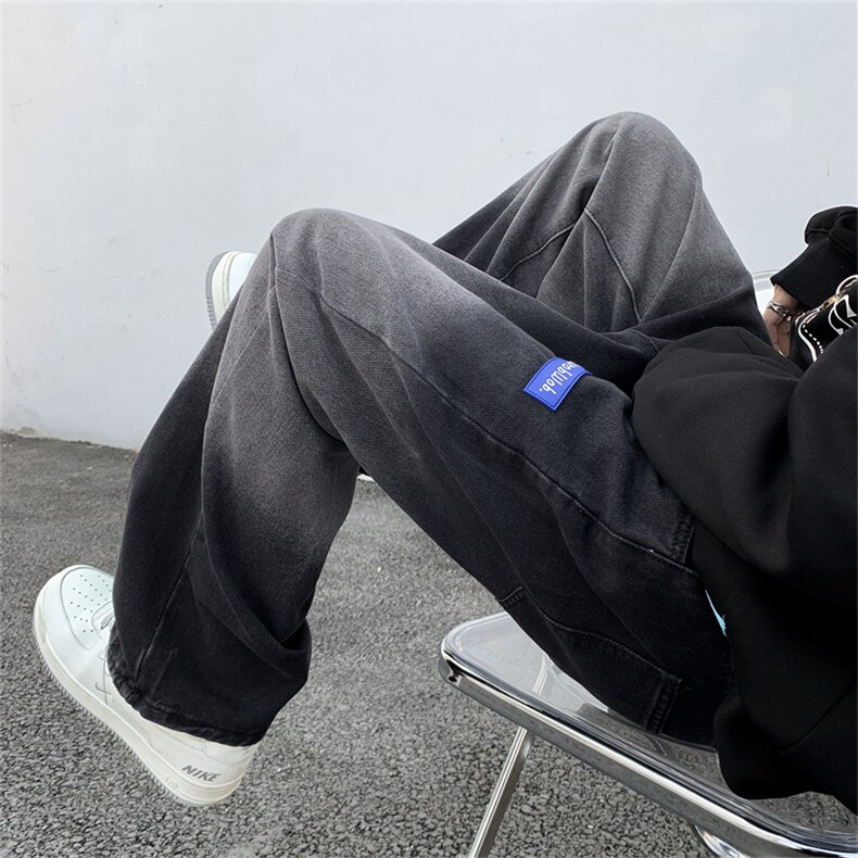 潮牌渐变水洗牛仔裤男高街美式阔腿裤子1001-1-NT269-P42,男装牛仔裤,星座1001-1