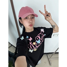 万针全刺绣工艺抖音得物高品质260克重磅纯棉双纱美式高街短袖T恤，男装T恤，电商A486-1